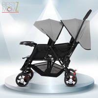 عربة اطفال مزدوجة بمقعدين قابلين للتعديل