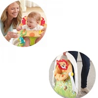 مقعد أطفال محمول شكل أسد مع ألعاب تفاعلية