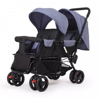 عربة اطفال مزدوجة بمقعدين قابلين للتعديل