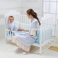 سرير اطفال خشبي 7 في 1 مع ناموسية