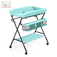 طاولة تغيير حفاضات قابلة للطي مع منظم اغراض