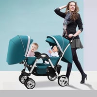 عربة اطفال مزدوجة سهلة الطي