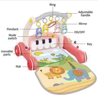هوانجر - وحصيرة لعب موسيقية ومشاية 2 في 1 - بيانو