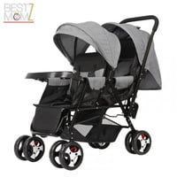 عربة اطفال مزدوجة بمقعدين قابلين للتعديل