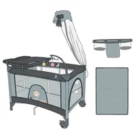 محبس اطفال وسرير مواليد متعدد 5 في 1