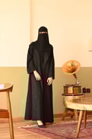 عبايه كتان بتدخيل جاكار كلوش