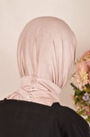 حجاب اسلامي قطن مع طقطق - بيج