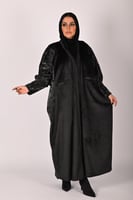 عباية شتوية بتفاصيل الجلد-0506