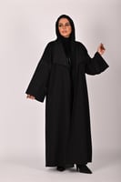 عبايه كتان قماش ربيعي بارد مع ايحاء شتوي جميل