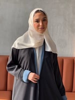 عباية بقماش كريب لونين - 0686