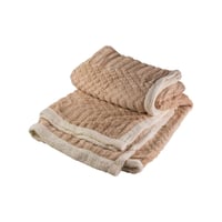 بطانية توليب مخمل فرو- مزدوج لون بيج