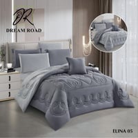 مفرش أيلينا صيفي مفرد ونص - رصاصي (٤ قطع)