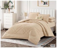 مفرش مزدوج شتوي مخمل فرو 7قطع -ناش