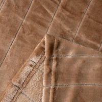 بطانية رود مخمل مزدوج-لون بني غامق