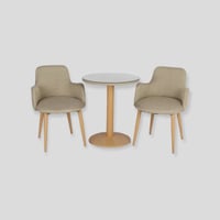 طقم 1+2 كرسي وطاولة لون بيج