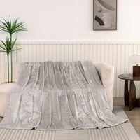 بطانية رود مخمل مفرد ونص-لون رمادي