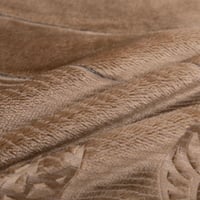 بطانية رود مخمل مفرد ونص-لون بني غامق