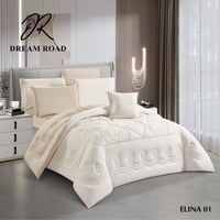 مفرش أيلينا صيفي مفرد ونص - سكري (٤ قطع)