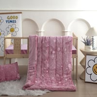 مفرش مارشميلو أطفال شتوي لون وردي- 3 قطع