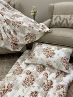 بكج الضيوف صيفي لون احمر مشجر -4قطع قطن