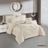 مفرش بامير صيفي مفرد ونص - (٤ قطع) لون سكري