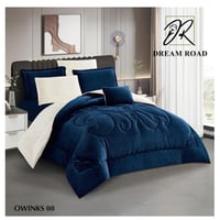 مفرش شتوي مزدوج مخمل فرو 7قطع - أونيكس