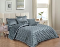 مفرش شتوي مضغوط مخمل فرو مزدوج 6 قطع