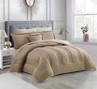 مفرش صيفي مفرد ونص ساده لون بني-4قطع