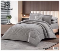 مفرش مزدوج شتوي مخمل فرو 7قطع -ناش