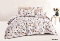 مفرش مفرد ونص صيفي 4 قطع لون سكري