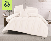 مفرش صيفي مزدوج لون ابيض -8قطع