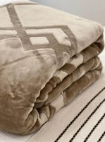 بطانية الخضيري مفرد ونص لون بيج4كيلو