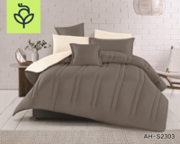 مفرش صيفي مزدوج لون رمادي-8قطع