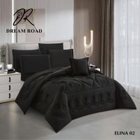 مفرش أيلينا صيفي مفرد ونص - أسود (٤ قطع)