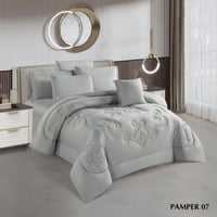 مفرش بامير صيفي مفرد ونص - (٤ قطع) لون رمادي