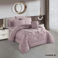 مفرش بامير صيفي مزدوج - (8 قطع) لحمي