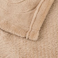 بطانية رود مخمل مفرد ونص-لون بيج