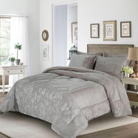 مفرش شتوي مفرد ونص 4 قطع - ريلاكس-لون رمادي