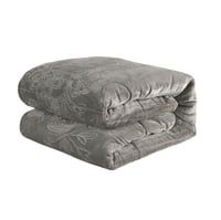 مفرش شتوي مزدوج مخمل 6 قطع - ريلاكس-لون زيتي