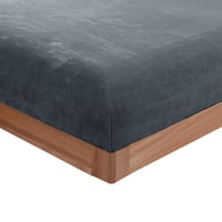 مفرش دفء شتوي مخمل مفرد ونص-4قطع لون رصاصي غامق