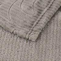 بطانية رود مخمل مفرد ونص-لون رصاصي