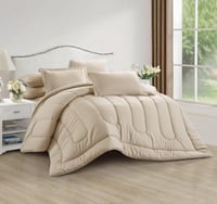 مفرش كيرلا فندقي مفرد ونص - بني (٤ قطع)