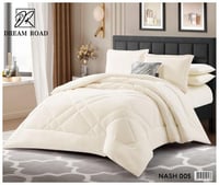 مفرش مزدوج شتوي مخمل فرو 7قطع -ناش