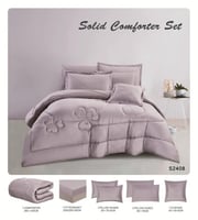 مفرش مزدوج صيفي 7قطع لون موف