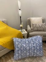 بكج الضيوف صيفي لون ازرق مشجر -4قطع قطن