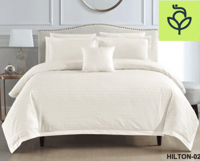 مفرش فندقي فاخر مفرد ونص لون سكري قطن 100%-5قطع