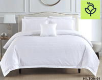 مفرش فندقي فاخر مزدوج لون ابيض قطن 100%-9قطع