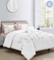 مفرش صيفي مطرز مزدوج 8 قطع