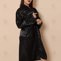 روب عروس لون اسود سادة