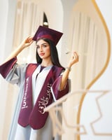 عباية تخرج موديل 2025 لون عنابي